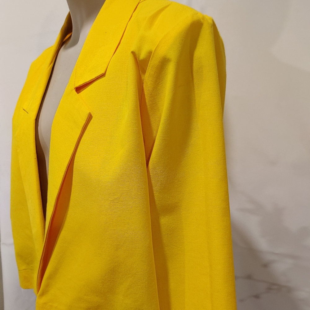 1980s style Sz Large blazer jacket Yellow